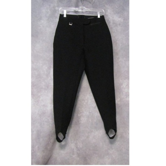 Fera Skiwear Black Stirrup Pants Size 10LSwiss